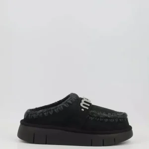 Zuecos  MOU Bounce Metal Logo Negros Mujer