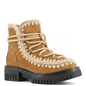 Botas MOU Skimo Combat Scoubidou Lace Marrones Mujer