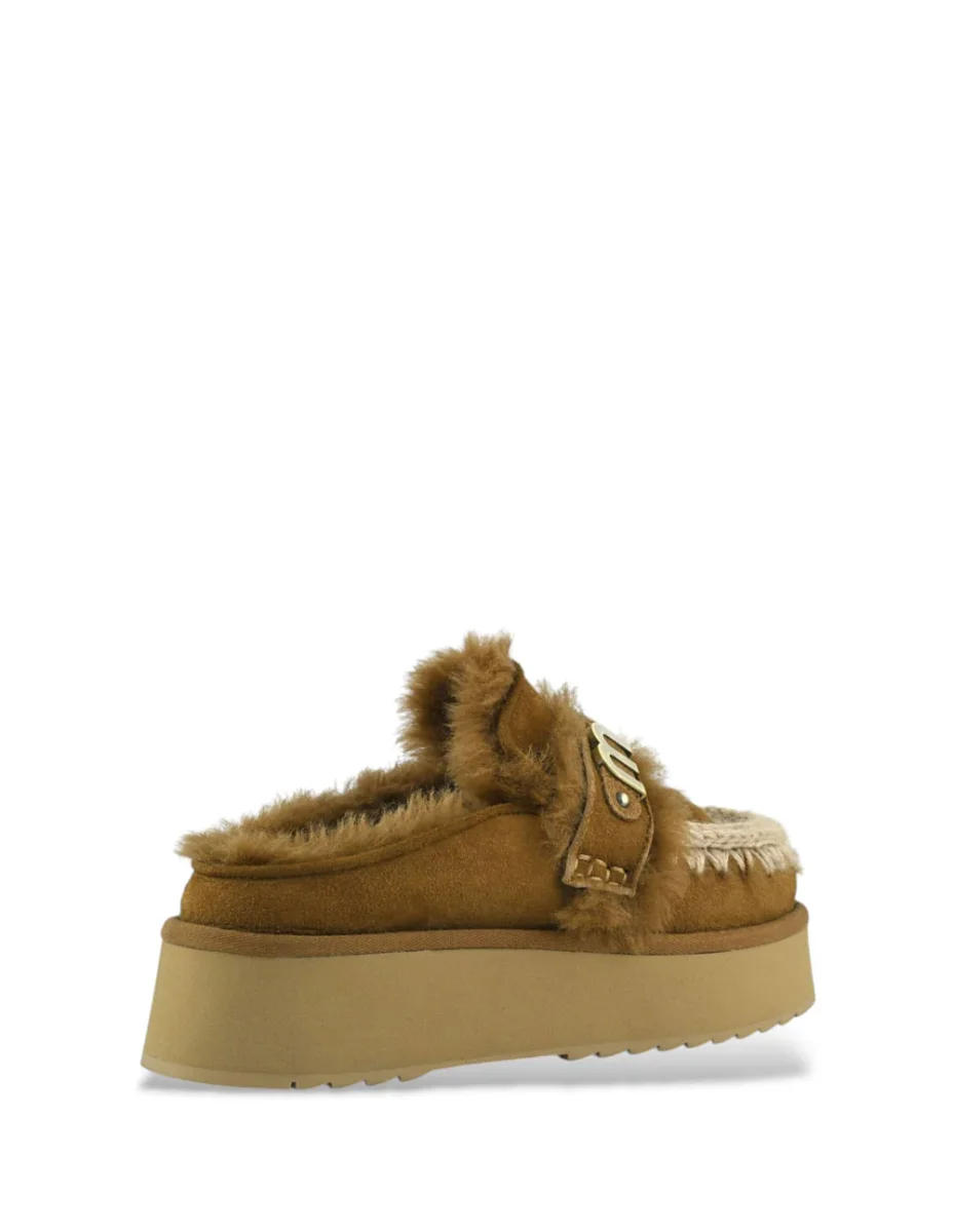 Zuecos MOU Platform Strap Logo Marrones Mujer - Imagen 5