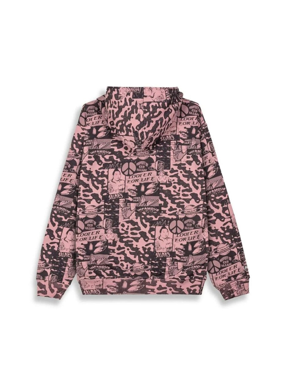 Sudadera con Capucha Grimey Peace Within All Over Print Morada Unisex - Imagen 4