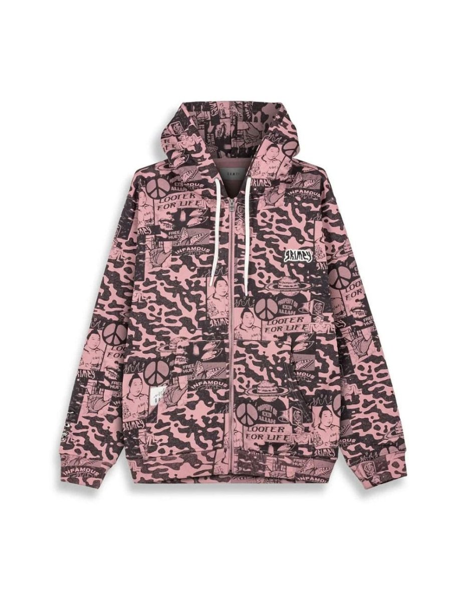 Sudadera con Capucha Grimey Peace Within All Over Print Morada Unisex - Imagen 2