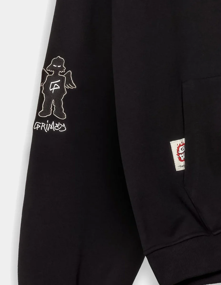 Sudadera con Capucha Grimey The Shelter Boxy Negra Unisex - Imagen 4