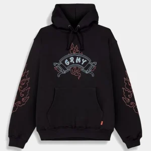 Sudadera con Capucha Grimey Sampans Regular Negra Unisex