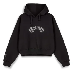 Sudadera con Capucha Grimey Saoirse Cropped Negra Mujer