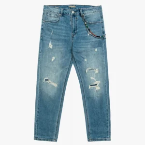 Pantalón Vaquero Gianni Lupo con Rip & Repair Azul Hombre