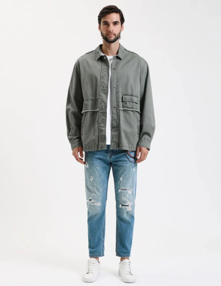 Pantalón Vaquero Gianni Lupo con Rip & Repair Azul Hombre - Imagen 8