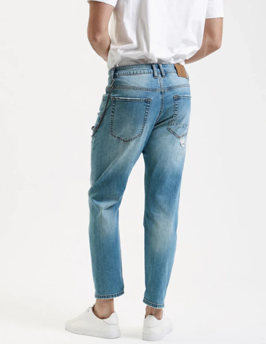 Pantalón Vaquero Gianni Lupo con Rip & Repair Azul Hombre - Imagen 7