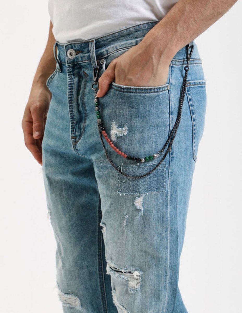 Pantalón Vaquero Gianni Lupo con Rip & Repair Azul Hombre - Imagen 6