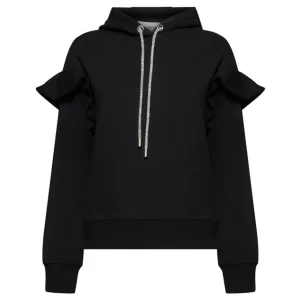Sudadera Silvian Heach con Volante Negra Mujer