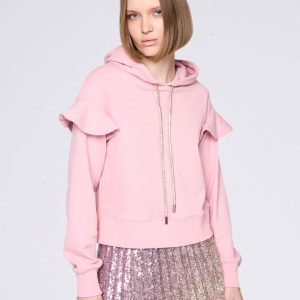 Sudadera Silvian Heach con Volante Rosa Mujer