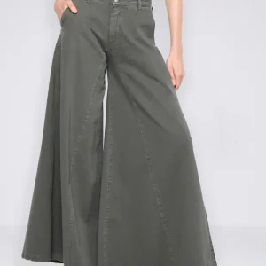 Pantalón Vaquero Silvian Heach Wide Verde Mujer