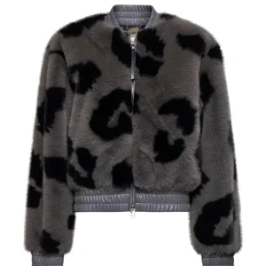 Chaqueta Silvian Heach Printed Faux Fur Gris Mujer