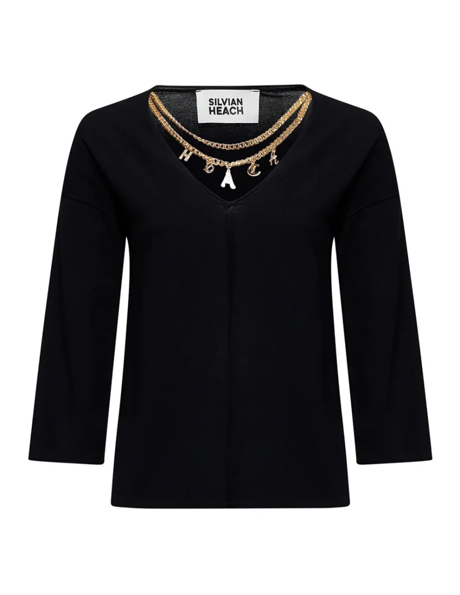 Jersey Silvian Heach Sanke Negro Mujer - Imagen 6