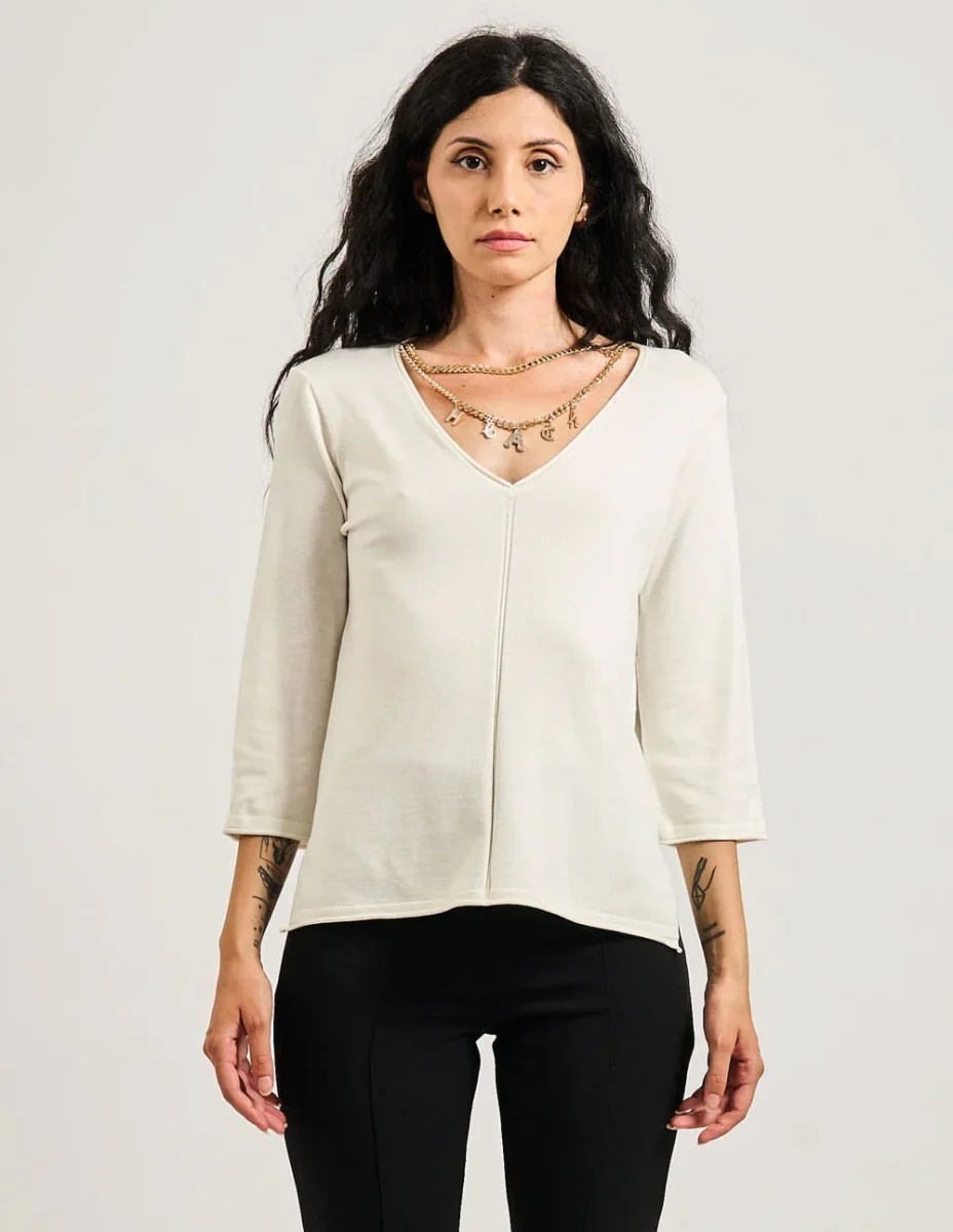 Jersey Silvian Heach Sanke Blanco Mujer - Imagen 2