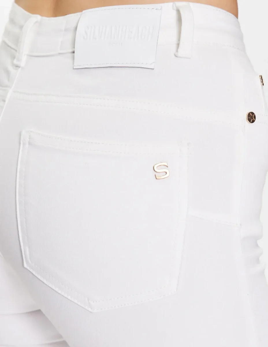 Pantalón Vaquero Silvian Heach Ajustado Blanco Mujer - Imagen 5