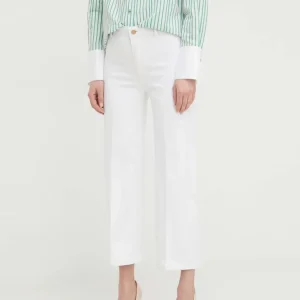 Pantalón Vaquero Silvian Heach con Logo Blanco Mujer