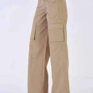 Pantalón Cargo Silvian Heach Amplio Beige Mujer