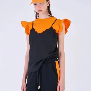 Top Silvian Heach con Encaje Negro Mujer