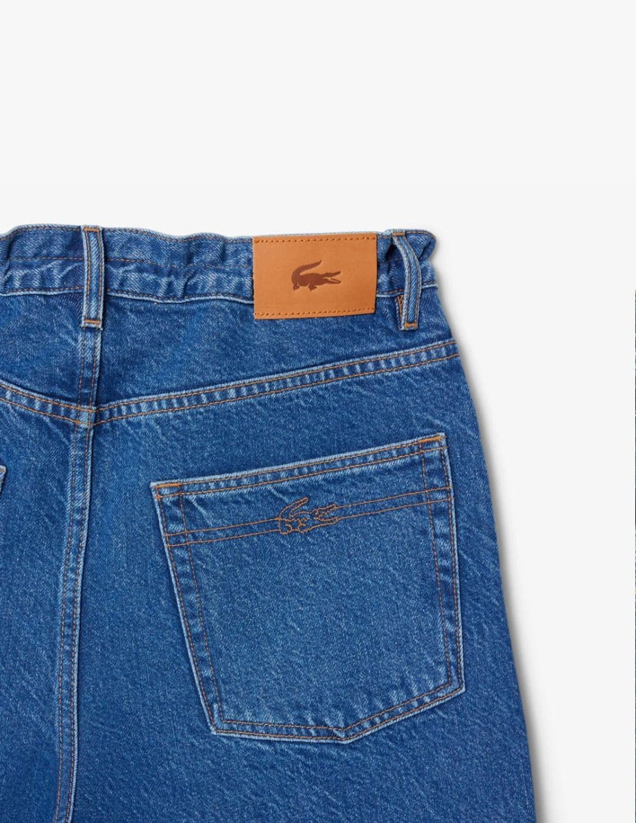 Pantalón Vaquero Lacoste de Corte Ancho Azul Mujer - Imagen 4