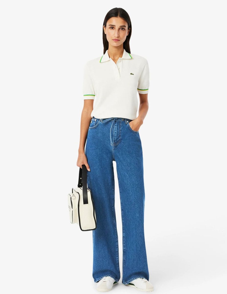 Pantalón Vaquero Lacoste de Corte Ancho Azul Mujer - Imagen 6