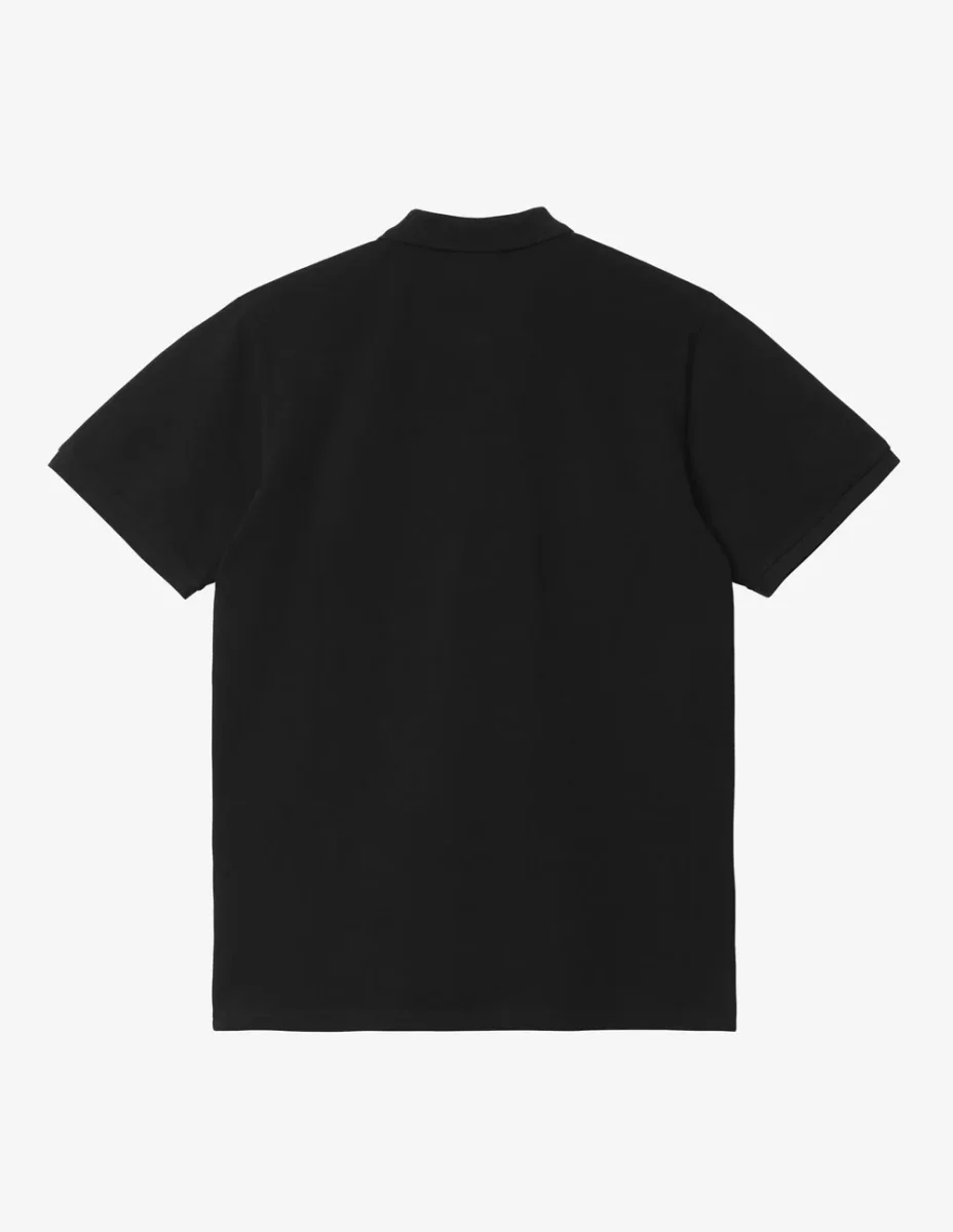 Polo Carhartt WIP Chase Pique Negro Hombre - Imagen 3