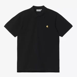 Polo Carhartt WIP Chase Pique Negro Hombre