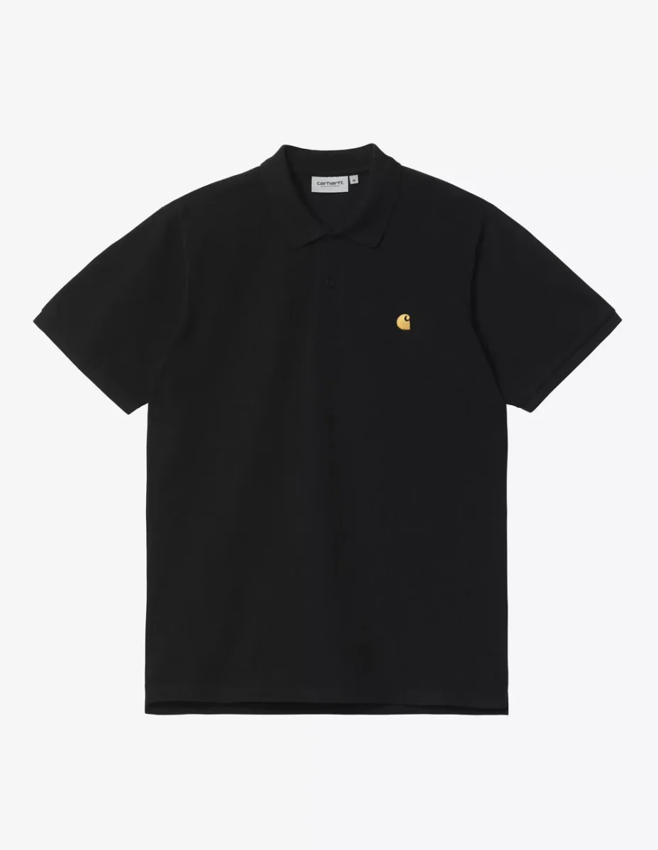 Polo Carhartt WIP Chase Pique Negro Hombre - Imagen 2