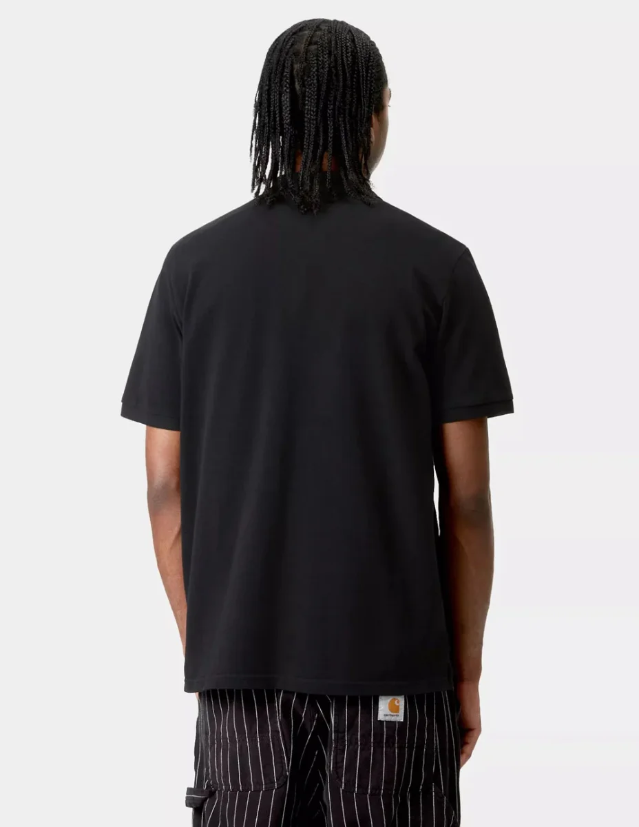 Polo Carhartt WIP Chase Pique Negro Hombre - Imagen 5