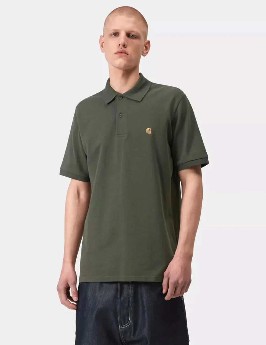 Polo Carhartt WIP Chase Pique Verde Hombre - Imagen 4