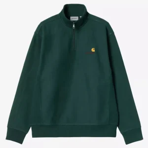 Sudadera Carhartt WIP Half Zip American Script Verde Hombre