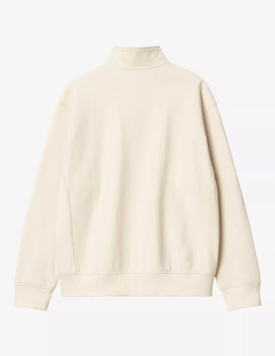 Sudadera Carhartt WIP Half Zip American Script Beige Hombre - Imagen 3