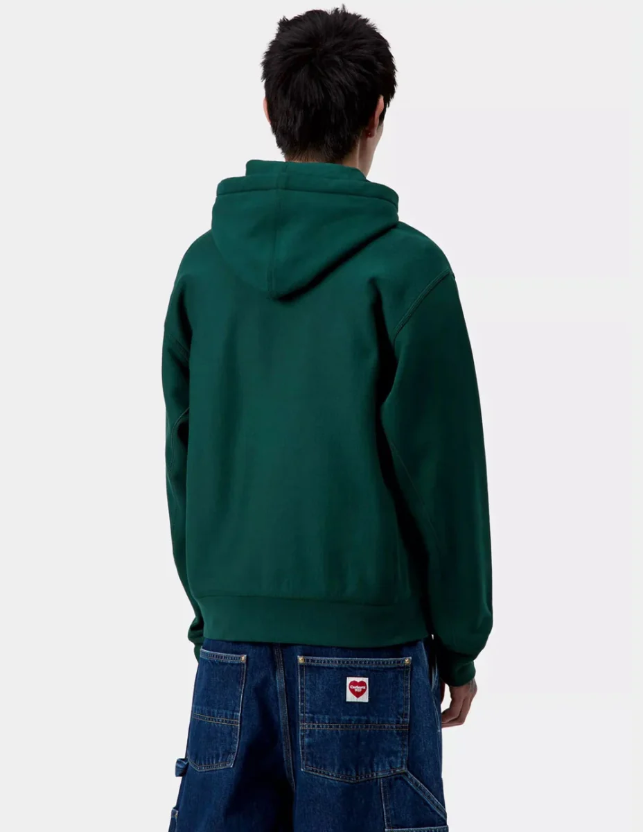 Sudadera con Capucha Carhartt WIP American Script Verde Hombre - Imagen 5