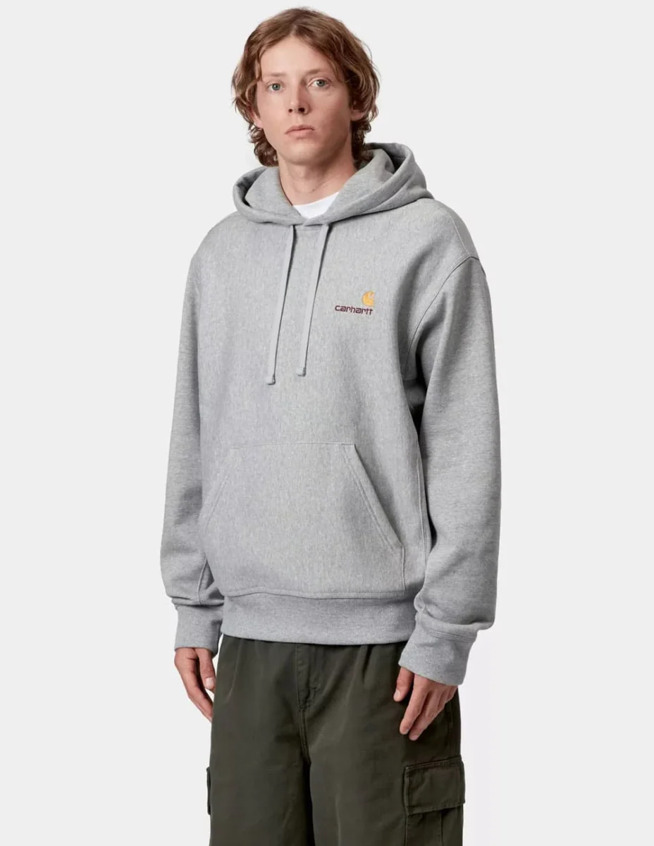 Sudadera con Capucha Carhartt WIP American Script Gris Hombre - Imagen 4