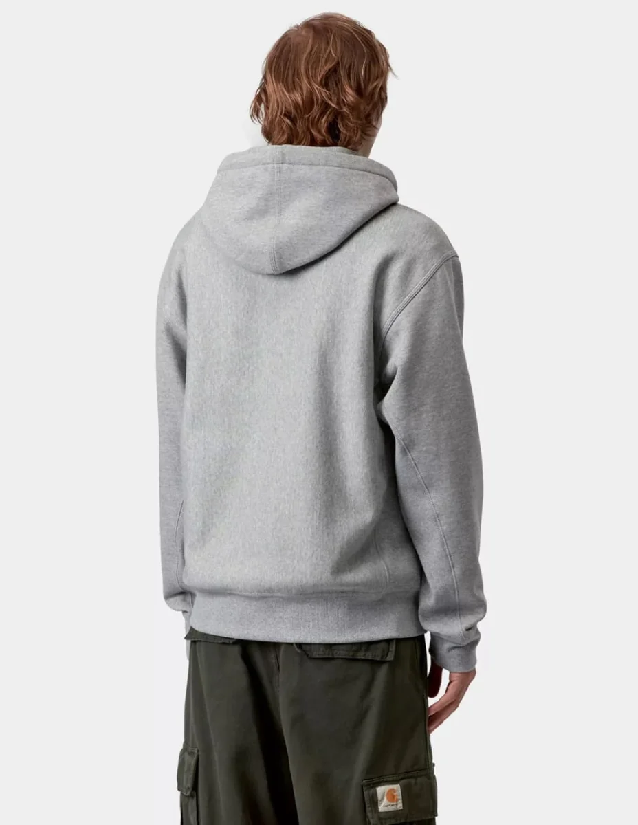 Sudadera con Capucha Carhartt WIP American Script Gris Hombre - Imagen 5