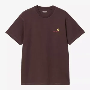 Camiseta Carhartt WIP American Script Marrón Hombre