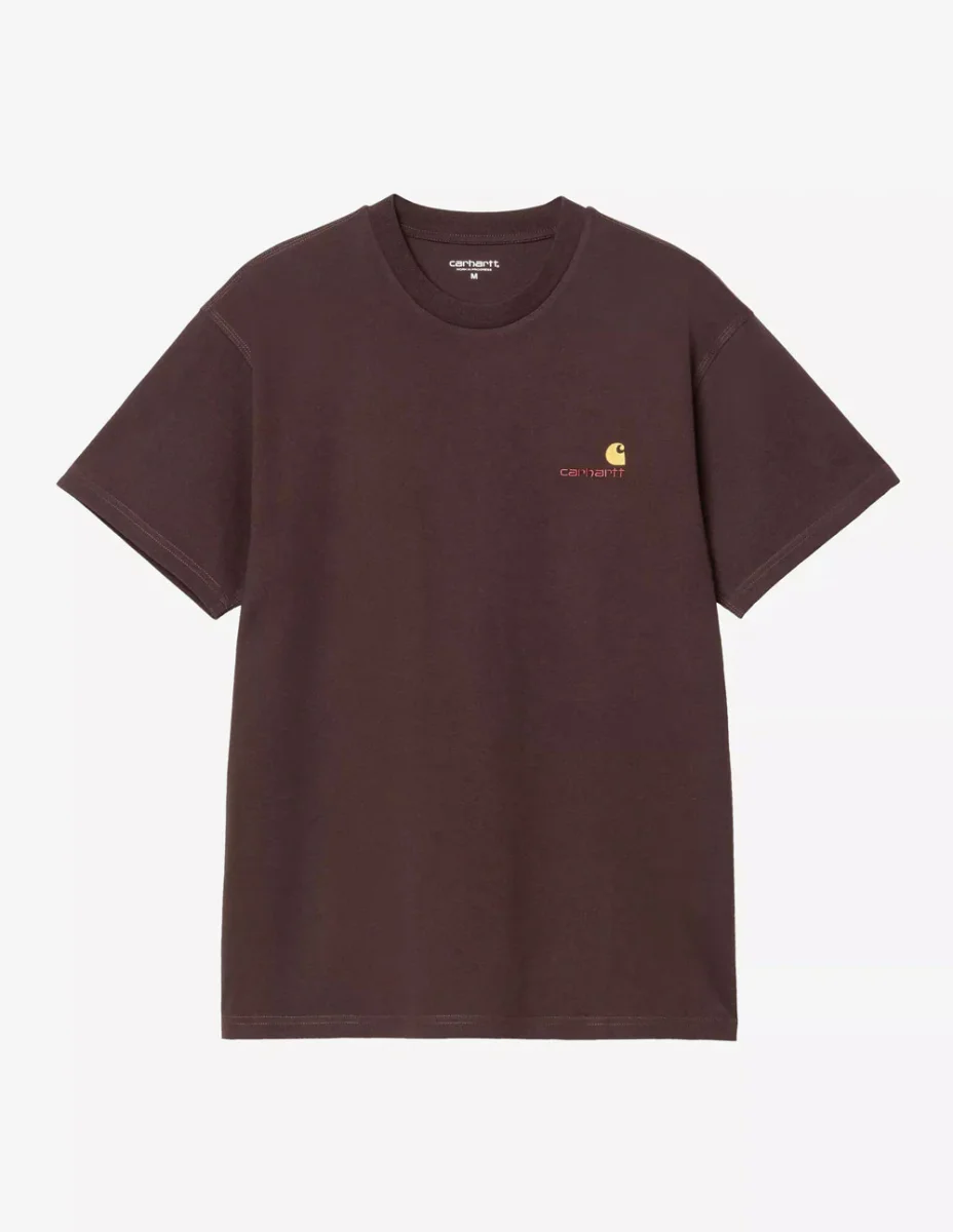 Camiseta Carhartt WIP American Script Marrón Hombre - Imagen 2