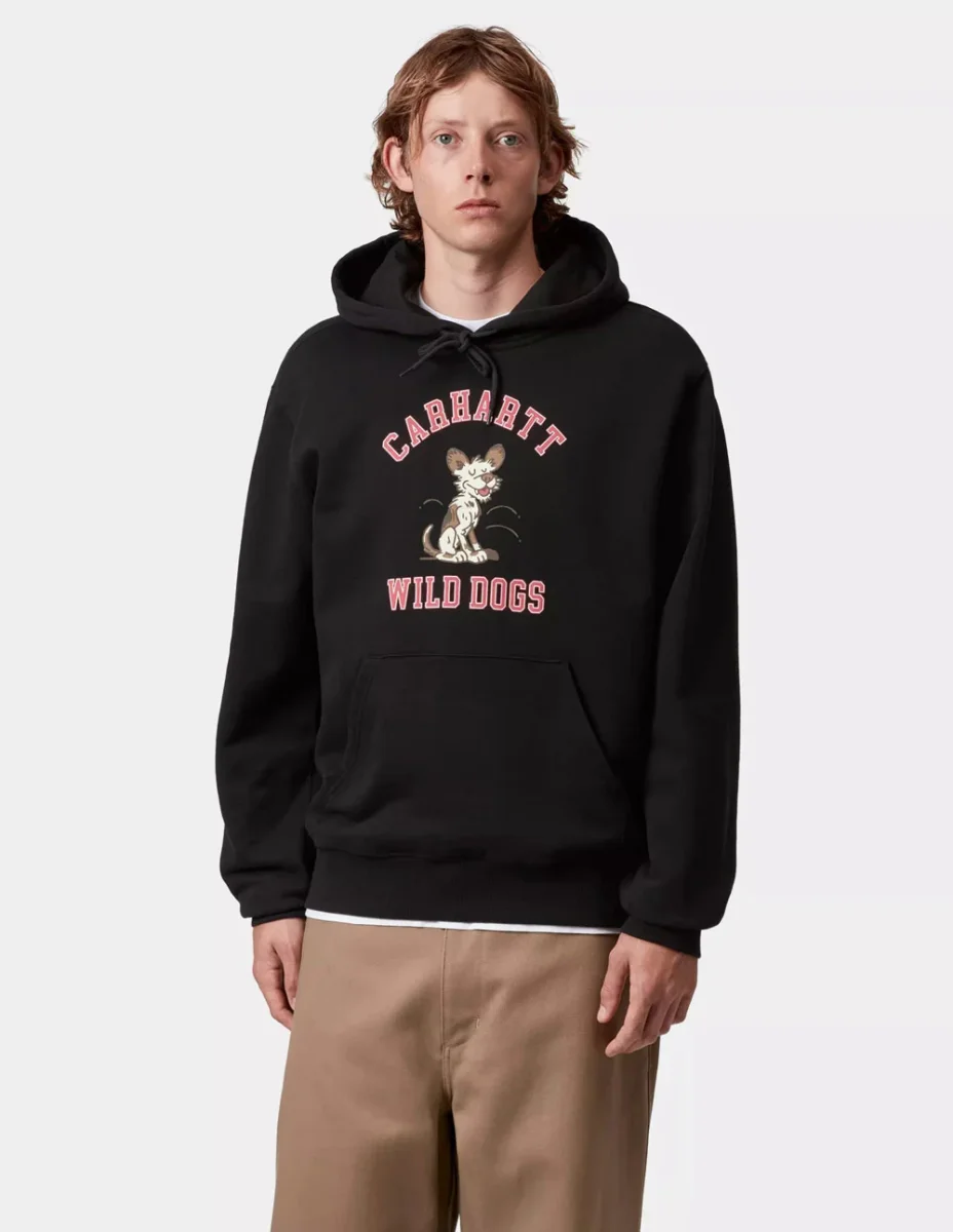 Sudadera con Capucha Carhartt WIP Wild Dog Negra Hombre - Imagen 4