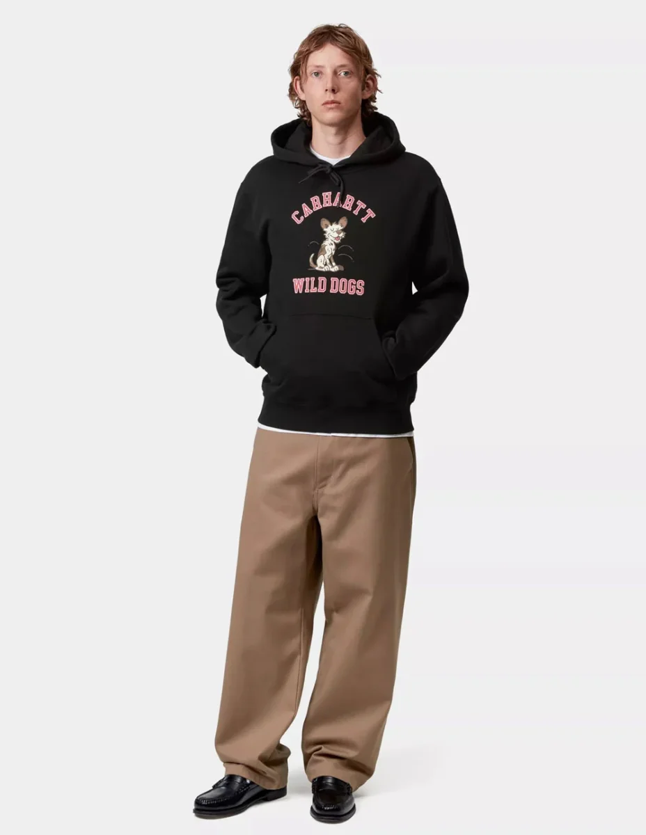Sudadera con Capucha Carhartt WIP Wild Dog Negra Hombre - Imagen 6
