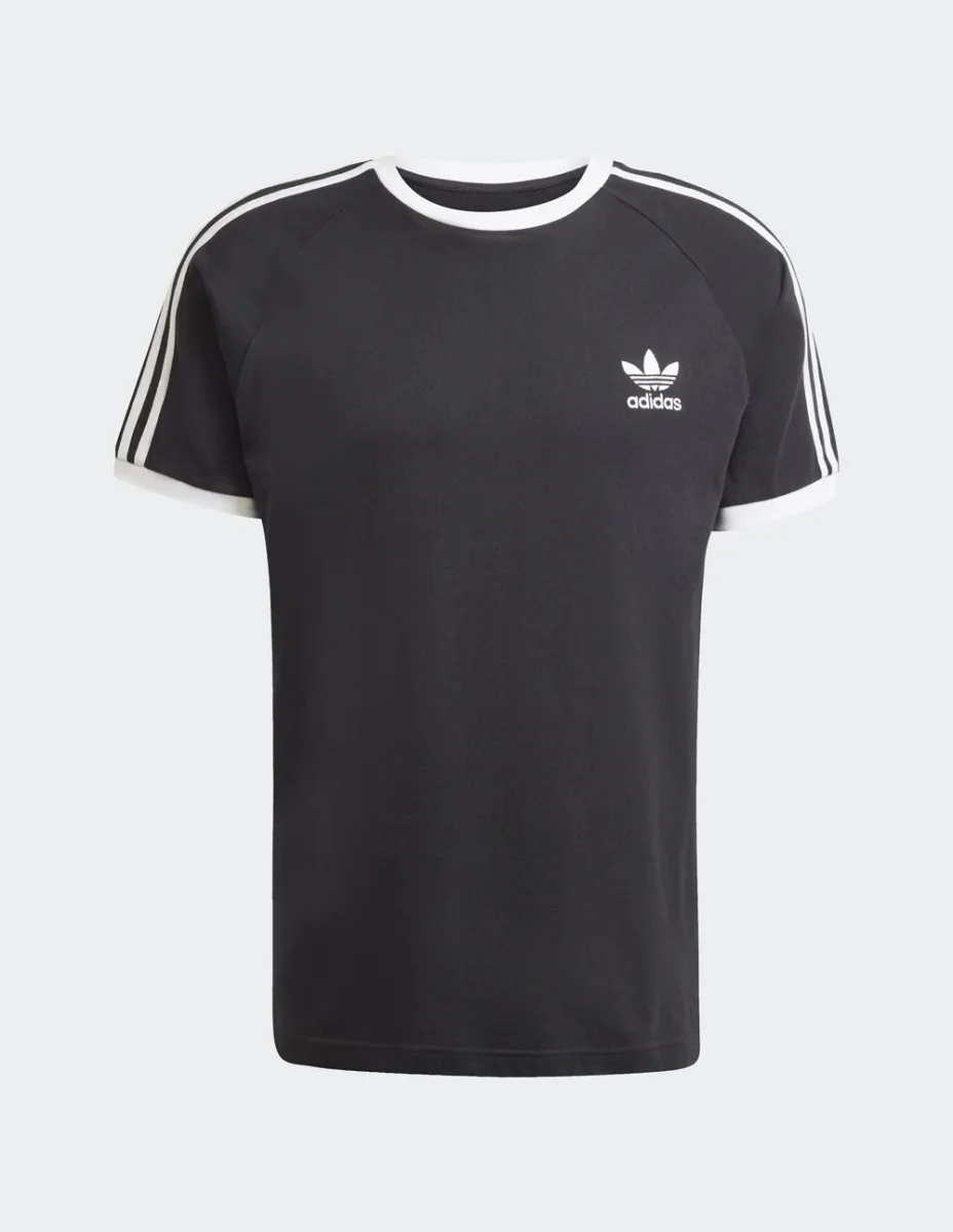 Camiseta adidas Classics 3 Bandas Negra Hombre - Imagen 2