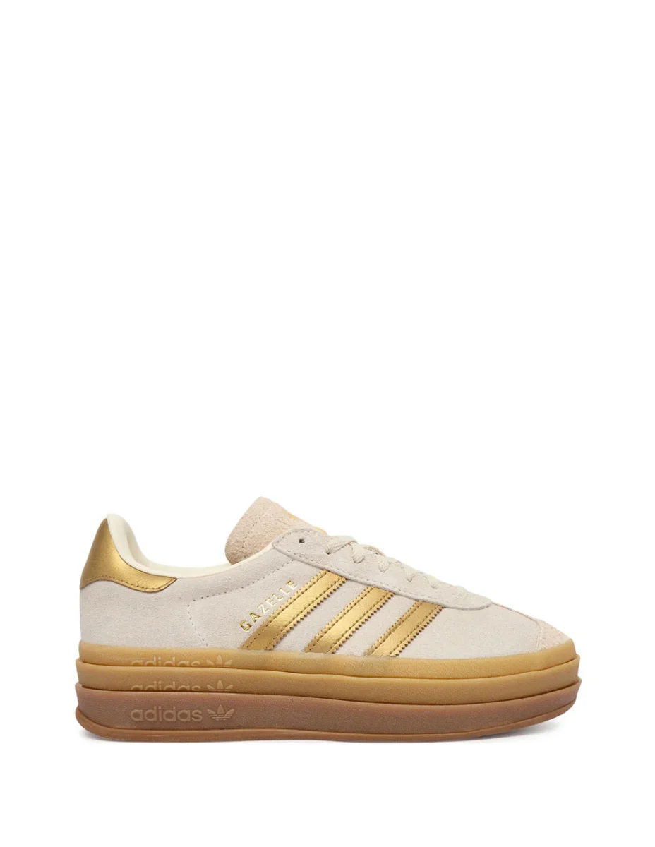 adidas Gazelle Bold Beiges y Doradas Mujer