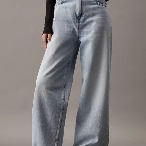 Pantalón Vaquero Calvin Klein Jeans High Rise Relaxed Azul Mujer