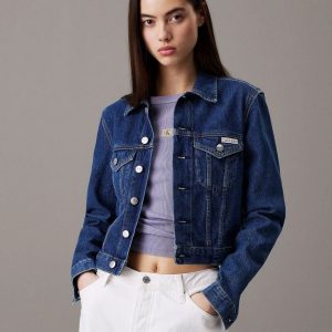 Chaqueta Calvin Klein Jeans Denim Cropped 90´s Azul Mujer