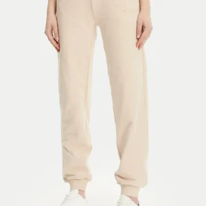 Pantalón de Chándal Calvin Klein Jeans con Logo Beige Mujer
