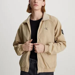 Cazadora Bomber Calvin Klein Jeans de Nailon Estructurado Beige Hombre