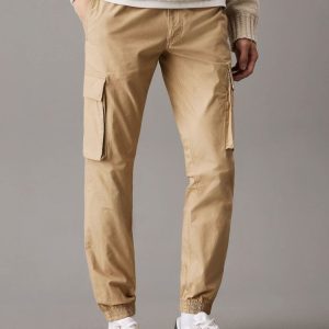 Pantalón Cargo Calvin Klein Jeans Skinny de Ripstop Beige Hombre