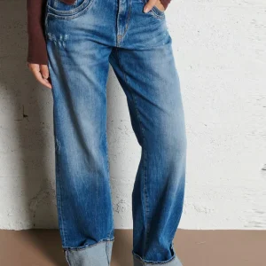 Pantalón Vaquero Le Temps des Cerises Holgado Azul Mujer