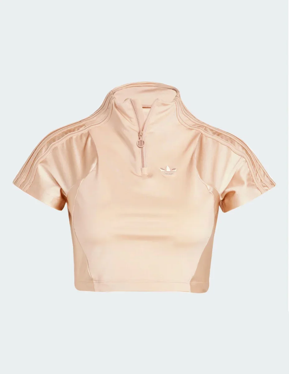 Top adidas Zip-Up Beige Mujer