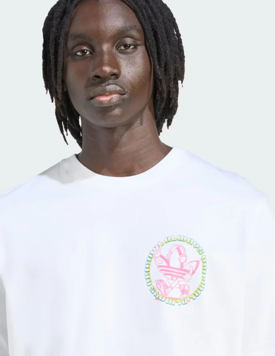 Camiseta adidas Trefoil Series Loose Blanca Hombre - Imagen 4