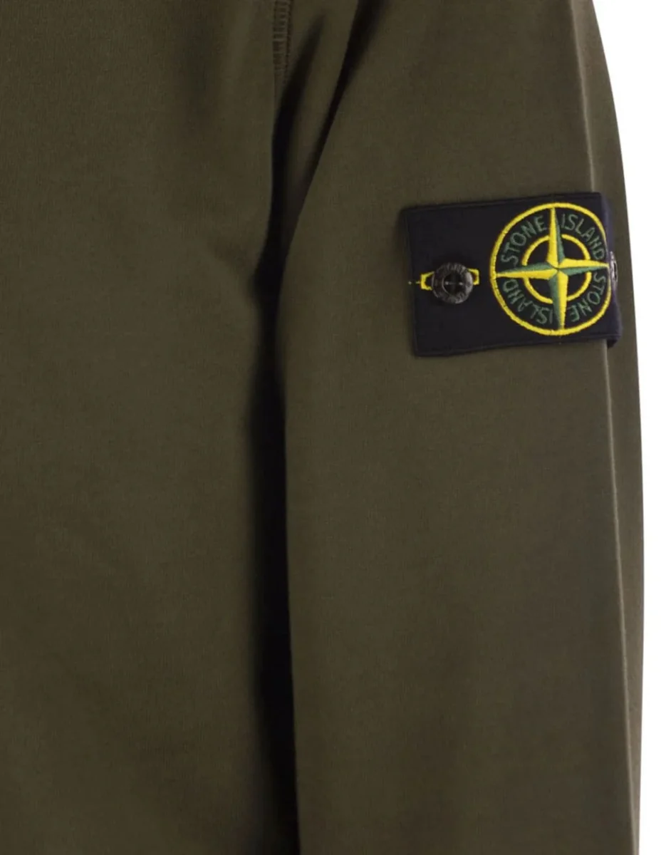 Sudadera Stone Island Logo Patch Verde Hombre - Imagen 3