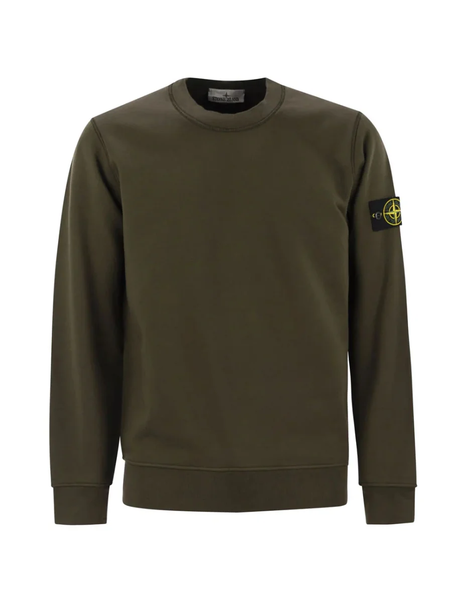 Sudadera Stone Island Logo Patch Verde Hombre - Imagen 2